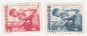 Скандинавія Скандинавия ^/--/^ Швеция 1973 г. № 806‑807 гашеная серия ^_^^^ Швеція 1973 р. No 806‐807 гашена серія - фото фото фото