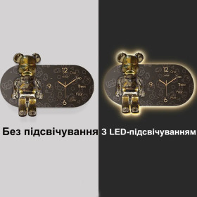 Настінні годинники Настенные часы ^/--/^ Годинники настінні овальні &amp;quot;Ведмедик&amp;quot; з LED підсвічуванням  (NCH-40-60)  (M /--/ 17176) ^_^^^ Часы настенные овальные &amp;quot; Медвежонок &amp;quot; с LED подсветкой (NCH-40-60) (M /--/ 17176) - фото фото фото