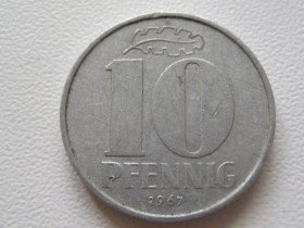 НДР, ФРН ГДР, ФРГ ^/--/^ Германия - ГДР 10 пфеннигов 1967 года 28077 ^_^^^ Німеччина - НДР 10 пфенігів 1967 року 28077 - фото фото фото