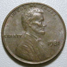 Обігові Обиходные ^/--/^ США 1 цент 1981 року #40085 ^_^^^ США 1 цент 1981 года #40085 - фото фото фото