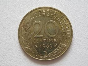 Франція Франция ^/--/^ Франция 20 сантимов 1989 года #9766 ^_^^^ Франція 20 сантимів 1989 #9766 - фото фото фото