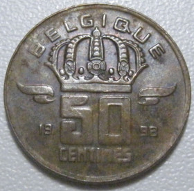 Бельгія Бельгия ^/--/^ Бельгія 50 сантимів 1998 року Belgique 42523 ^_^^^ Бельгия 50 сантимов 1998 года Belgique 42523 - фото фото фото