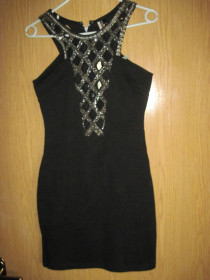 Сукні Платья ^/--/^ Новое черное  стрейч. платье с вышивкой &amp;quot;TOPSHOP&amp;quot; р.  44 коттон 95% ^_^^^ Нова чорна стрейч. сукня з вишивкою &amp;quot;TOPSHOP&amp;quot; р. 44 коттон 95% - фото фото фото