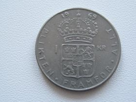 Швеція Швеция ^/--/^ Швеция 1 крона 1969 года #16758 ^_^^^ Швеція 1 крона 1969 року #16758 - фото фото фото