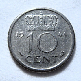 Нідерланди Нидерланды ^/--/^ Нідерланди 10 центів 1948 року #6 /--/ П /--/ 1065 ^_^^^ Нидерланды 10 центов 1948 года #6 /--/ П /--/ 1065 - фото фото фото
