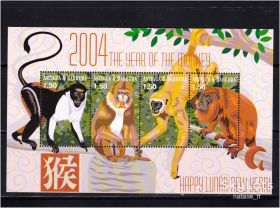 Фауна Фауна ^/--/^ NM   Антигуа  2003 г MNH - блок - приматы ^_^^^ NM Антигуа 2003 MNH - блок - примати - фото фото фото