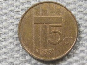 Нідерланди Нидерланды ^/--/^ Нидерланды 5 центов 1991 года #3930 ^_^^^ Нідерланди 5 центів 1991 року #3930 - фото фото фото