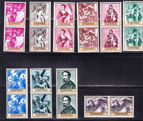 Іспанія Испания ^/--/^ Испания  1969 г  MNH искусство - полная серия в парах ^_^^^ 1969 — Іспанія — повна серія в парах - фото фото фото