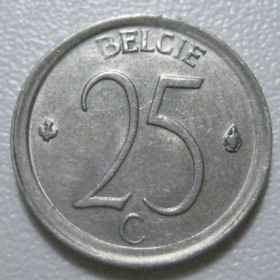 Бельгія Бельгия ^/--/^ Бельгія 25 сантимів 1966 року Belgie 42291 ^_^^^ Бельгия 25 сантимов 1966 года Belgie 42291 - фото фото фото
