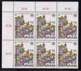 Інші країни Другие страны ^/--/^ Австрия 1990 г MNH  - архитектура - шестиблок ^_^^^ 1990 — Австрія — архітектура — шестиблок - фото фото фото