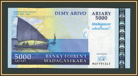 Мадагаскар Мадагаскар ^/--/^ Мадагаскар 5000 ариари 2008 P-94  (94 /--/ a) UNC ^_^^^ Мадагаскар 5000 аріарі 2008 P-94 (94 /--/ a) UNC - фото фото фото