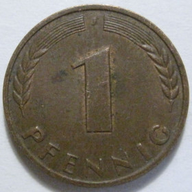 НДР, ФРН ГДР, ФРГ ^/--/^ Німеччина 1 пфеніг 1950 року J 41306 ^_^^^ Германия 1 пфенниг 1950 года J 41306 - фото фото фото