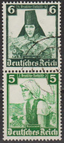 Третій Рейх (-) Третий Рейх (-) ^/--/^ 1935 - Рейх - Народні костюми S 233 Mi.591 590 _гаш ^_^^^ 1935 — Рейх — Народные костюмы S 233 Mi.591 590 - фото фото фото