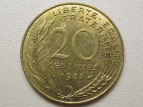 Франція Франция ^/--/^ Франция 20 сантимов 1987 года 38152 ^_^^^ Франція 20 сантимів 1987 38152 - фото фото фото
