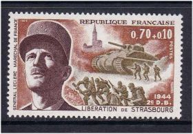 Транспорт Транспорт ^/--/^ Транспорт Техника. EU RF  Франция 1969 г MNH - танк личности ^_^^^ Транспорт техніки. EU RF Франція 1969 MNH - танк особистості - фото фото фото