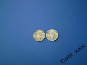 Інше Другое ^/--/^ 10 евро центы  2008 + 2009 год . ДВЕ Одним лотом . ^_^^^ 10 євро центи 2008 + 2009 рік. - фото фото фото
