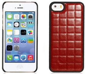 Чохли, сумки Чехлы, сумки ^/--/^ Чехол Xoomz для iPhone 5/5 /--/ S/5 /--/ SE PU Grid Brown (back cover) (XIP /--/ 501 /--/ Br) - фото фото фото