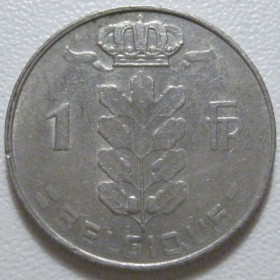 Бельгія Бельгия ^/--/^ Бельгія 1 франк 1977 року Belgique 42691 ^_^^^ Бельгия 1 франк 1977 года Belgique 42691 - фото фото фото