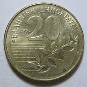 Греція Греция ^/--/^ Греція 20 драхм 2000 року 41486 ^_^^^ Греция 20 драхм 2000 года 41486 - фото фото фото