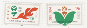 Скандинавія Скандинавия ^/--/^ Норвегия 1980 г.№ 825‑826 ** серия ^_^^^ Норвегія 1980 р. No 825-826 ** серія - фото фото фото