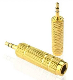 Адаптери Адаптеры ^/--/^ Переходник Jack 3.5 (папа)/Jack 6.3 (мама) Stereo, Gold, металл, Q /--/ 100 ^_^^^ Перехідник Jack 3.5 (папа) / Jack 6.3 (мама) Stereo, Gold, метал, Q /--/ 100 - фото фото фото