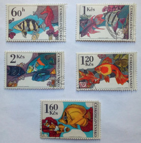 Чехословаччина Чехословакия ^/--/^ Чехословакия 1975 Аквариумные рыбы, гашеные ^_^^^ Чехословаччина 1975 Акваріумні риби, гашені - фото фото фото