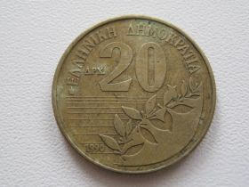 Греція Греция ^/--/^ Греция 20 драхм 1990 года #19234 ^_^^^ Греція 20 драхм 1990 #19234 - фото фото фото