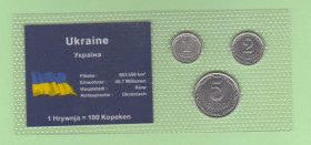Обігові Обиходные ^/--/^ Набор 3 монет УКРАИНА блистер запайка пластик набір УКРАЇНА ^_^^^ Набор 3 монет Украины блистер запайка пластик набор УКРАИНА - фото фото фото