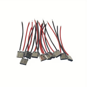 Роз'єми, гнізда Разъемы, гнезда ^/--/^ Гніздо USB Type-C 2-pin з проводами   (мама). Лот- 2 шт ^_^^^ Гнездо USB Type-C 2-pin с проводами (мама). Лот- 2 шт - фото фото фото