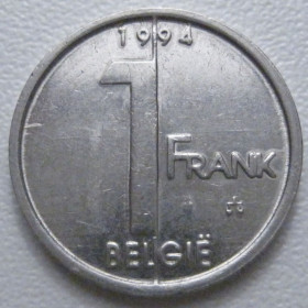 Бельгія Бельгия ^/--/^ Бельгія 1 франк 1994 року Belgie 42790 ^_^^^ Бельгия 1 франк 1994 года Belgie 42790 - фото фото фото