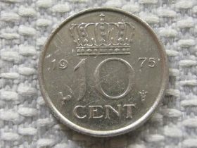 Нідерланди Нидерланды ^/--/^ Нидерланды 10 центов 1975 года #3962 ^_^^^ Нідерланди 10 центів 1975 року #3962 - фото фото фото