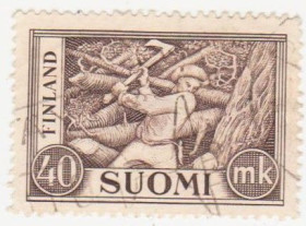 Скандинавія Скандинавия ^/--/^ Финляндия 1952 г. № 413 гашеная ^_^^^ Фінляндія 1952 р. No 413 гашена - фото фото фото