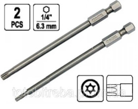 Викрутки Отвертки ^/--/^ Набір насадка викрутки біта TORX SECURITY T /--/ 15/T /--/ 27 /--/ х /--/ 100 /--/ мм YATO YT-0491 ^_^^^ Набор насадки бита TORX SECURITY T /--/ 15/T /--/ 27 /--/ х /--/ 100 /--/ мм YATO YT-0491 - фото фото фото