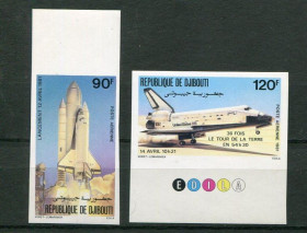 Освоєння космосу Освоение космоса ^/--/^ Джибути Djibouti 1986  1981  Mi 312-313 Colombia STS 1 Imperf MNH Cv 26.00 ^_^^^ Джибуті Djibouti 1986 1981 Mi 312-313 Colombia STS 1 Imperf MNH Cv 26.00 - фото фото фото