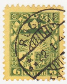 Балтійські країни Балтийские страны ^/--/^ Латвия 1927 г № 109 гашеная ^_^^^ Латвія 1927 р. No 109 гашена - фото фото фото