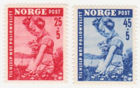 Скандинавія Скандинавия ^/--/^ Норвегия 1950 г.№ 367‑368 * серия ^_^^^ Норвегія 1950 р. No 367-368 * Серія - фото фото фото