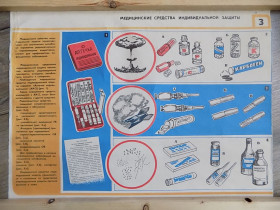 Інше Другое ^/--/^ Плакат ГО СССР Медицинские средства индивидуальной защиты ^_^^^ Плакат ГО СРСР Медичні засоби індивідуального захисту - фото фото фото