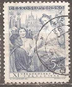 Чехословаччина Чехословакия ^/--/^ Чехословакия 1948 Sc.345 used ^_^^^ Чехословаччина 1948 Sc.345 used - фото фото фото