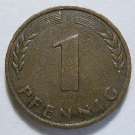 НДР, ФРН ГДР, ФРГ ^/--/^ Німеччина 1 пфеніг 1966 року J 41308 ^_^^^ Германия 1 пфенниг 1966 года J 41308 - фото фото фото