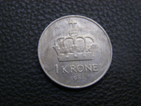 Норвегія Норвегия ^/--/^ 1 крона  Норвегия 1988 г ^_^^^ 1 крона Норвегія 1988 - фото фото фото