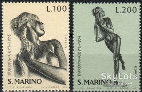 Малі Держави Європи Малые Государства Европы ^/--/^ Сан-Марино 1974 Европа СЕРТ искусство скульптура Mi 1067-1068 MNH ^_^^^ Сан-Марино 1974 Європа СЕРТ мистецтво скульптура Mi 1067-1068 MNH - фото фото фото