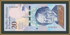 Венесуела Венесуэла ^/--/^ Венесуэла 20 боливаров 2018 P-104   (104 /--/ a) аUNC ^_^^^ Венесуела 20 боліварів 2018 P-104 (104 /--/ a) аUNC - фото фото фото