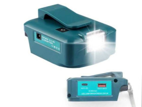 Інше Другое ^/--/^ Адаптер для Makita 18 /--/ V Led 230 lm + USB-C 22.5 /--/ W + USB QC 3.0 + 12 /--/ V 3 /--/ A. Амазон. - фото фото фото