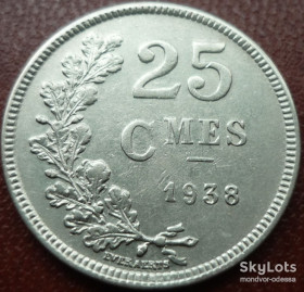 Люксембург Люксембург ^/--/^ Люксембург 25 сантимов 1938 11/л /--/ 0,8,2 ^_^^^ Люксембург 25 сантимів 1938 11/л /--/ 0,8,2 - фото фото фото
