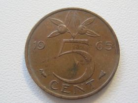 Нідерланди Нидерланды ^/--/^ Нидерланды 5 центов 1965 года 32323 ^_^^^ Нідерланди 5 центів 1965 року 32323 - фото фото фото