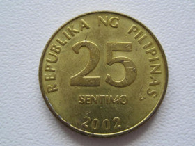 Філіппіни Филиппины ^/--/^ Филиппины 25 сентимо 2002 года 36652 ^_^^^ Філіппіни 25 вересня 2002 року 36652 - фото фото фото