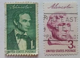 Північна Америка Северная Америка ^/--/^ США 1959 Линкольн, гашеные ^_^^^ США 1959 Лінкольн, 1 /--/ с, гашена - фото фото фото