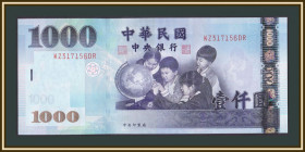 Китай Китай ^/--/^ Тайвань  (Китай) 1000 долларов 2005 P-1997 UNC ^_^^^ Тайвань (Китай) 1000 доларів 2005 P-1997 UNC - фото фото фото