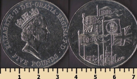 Єлизавета II (після ) Елизавета II (после ) ^/--/^ Великобритания 5 фунтов 1996 ^_^^^ Велика Британія 5 фунтів 1996 - фото фото фото