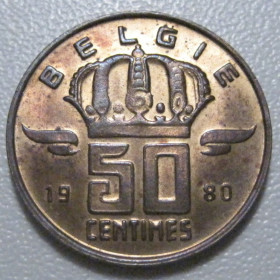 Бельгія Бельгия ^/--/^ Бельгія 50 сантимів 1980 року Belgie 42477 ^_^^^ Бельгия 50 сантимов 1980 года Belgie 42477 - фото фото фото